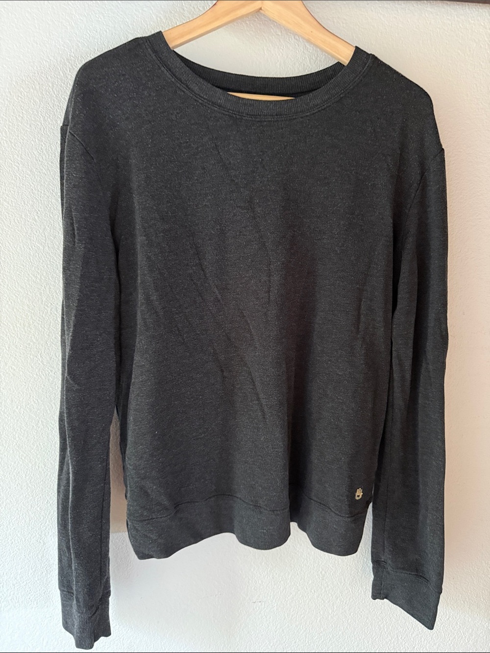 Spiritual Gangster Tulip Back Dark Charcoal Crewneck Sweatshirt, Size L